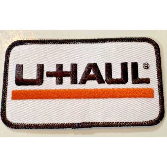 Uhaul Trailer Vintage Patch Orange Black White Sewing & Craft Iron-On Patch - Picture 1 of 3